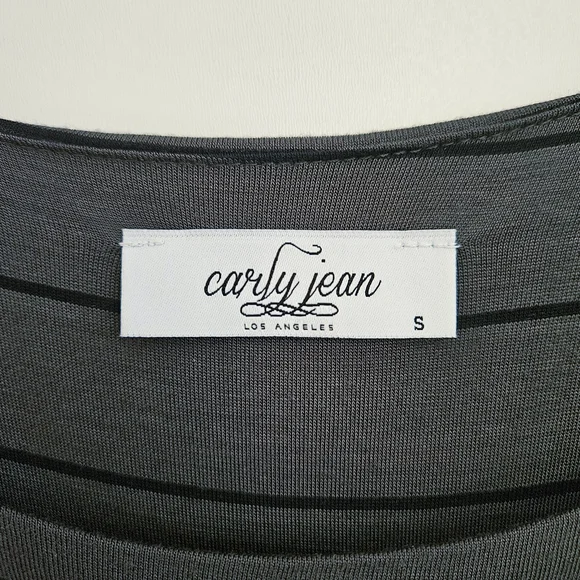 ​Carly Jean Los‎ Angeles CJLA Striped Maxi Dress Small Gray - Picture 4 of 5
